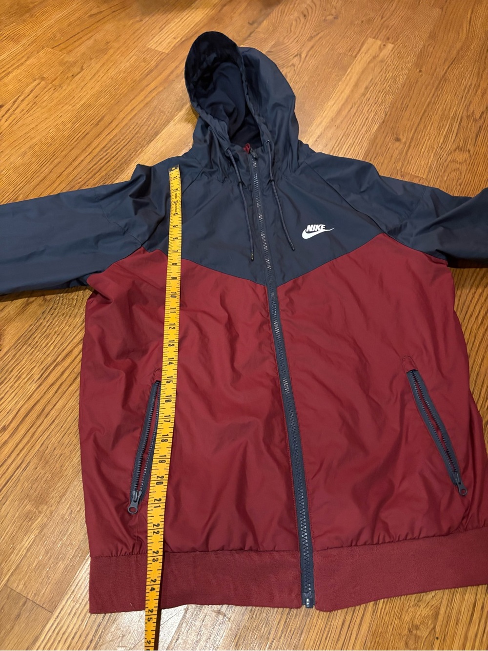 Nike Colorblock Hooded Jacket in Navy & Burgundy